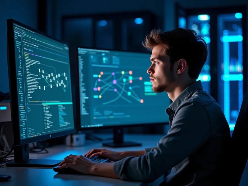 IT-Entwickler konfiguriert Marketing-Automatisierung mit n8n-Workflows