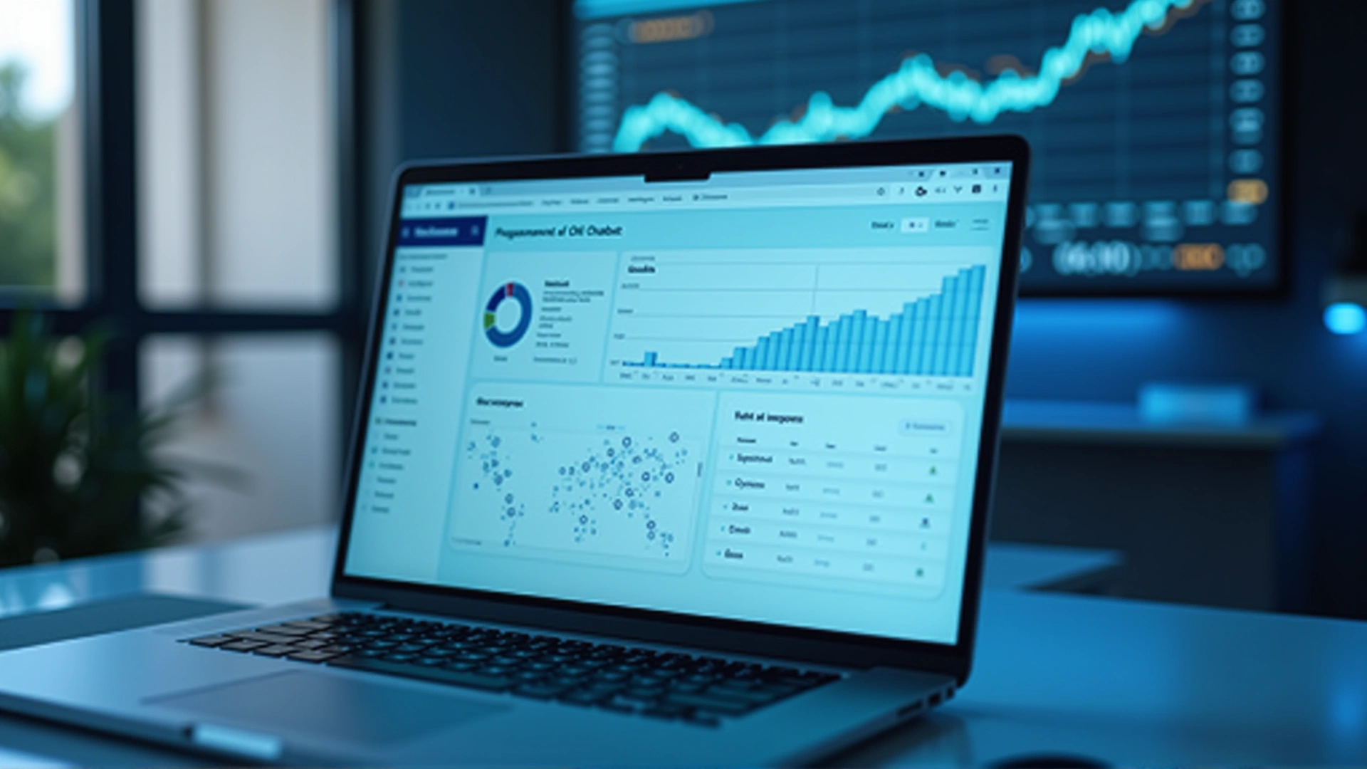 KI-Chatbot Interface auf einem modernen Laptop