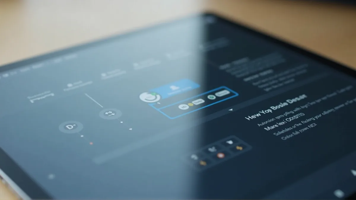 Automatisierte Workflow-Pipelines auf einem Tablet-Bildschirm
