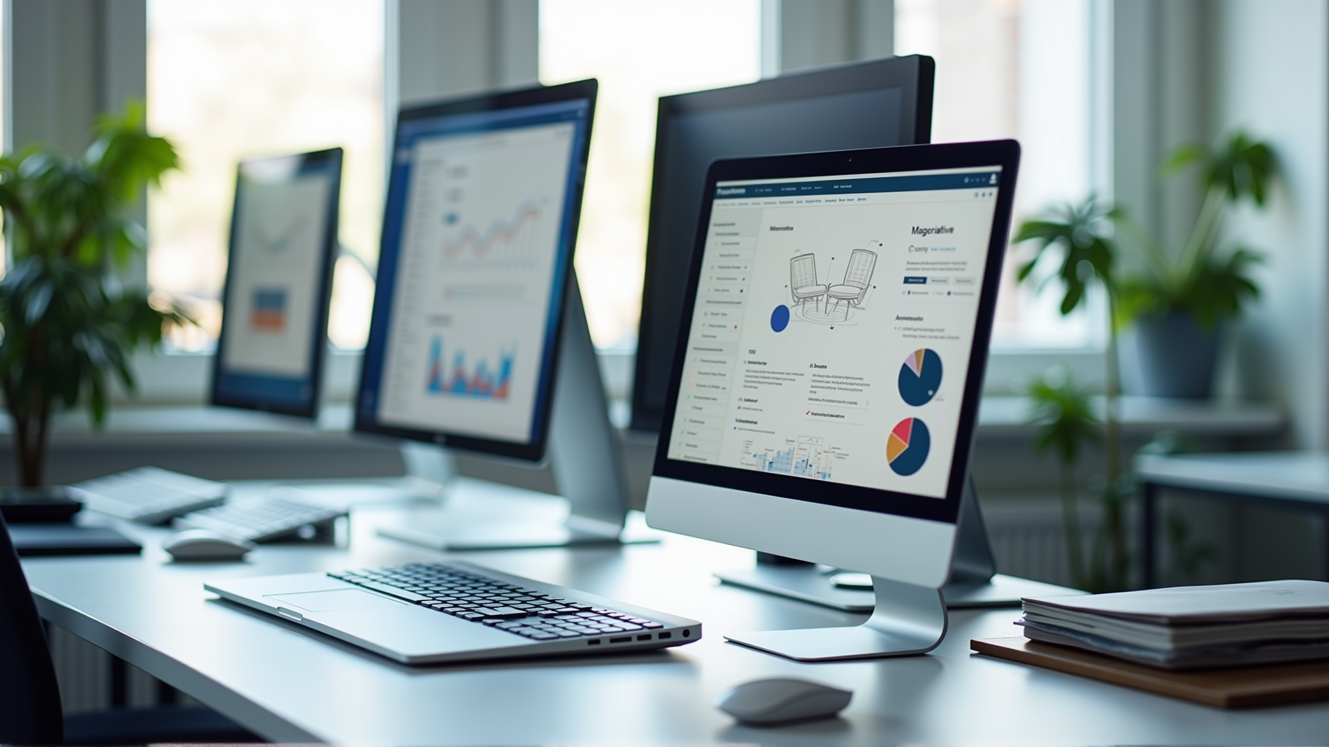 Tablet mit Karte und Business-Listings auf Schreibtisch