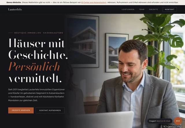 Fiktive Demo-Website: Immobilienmakler