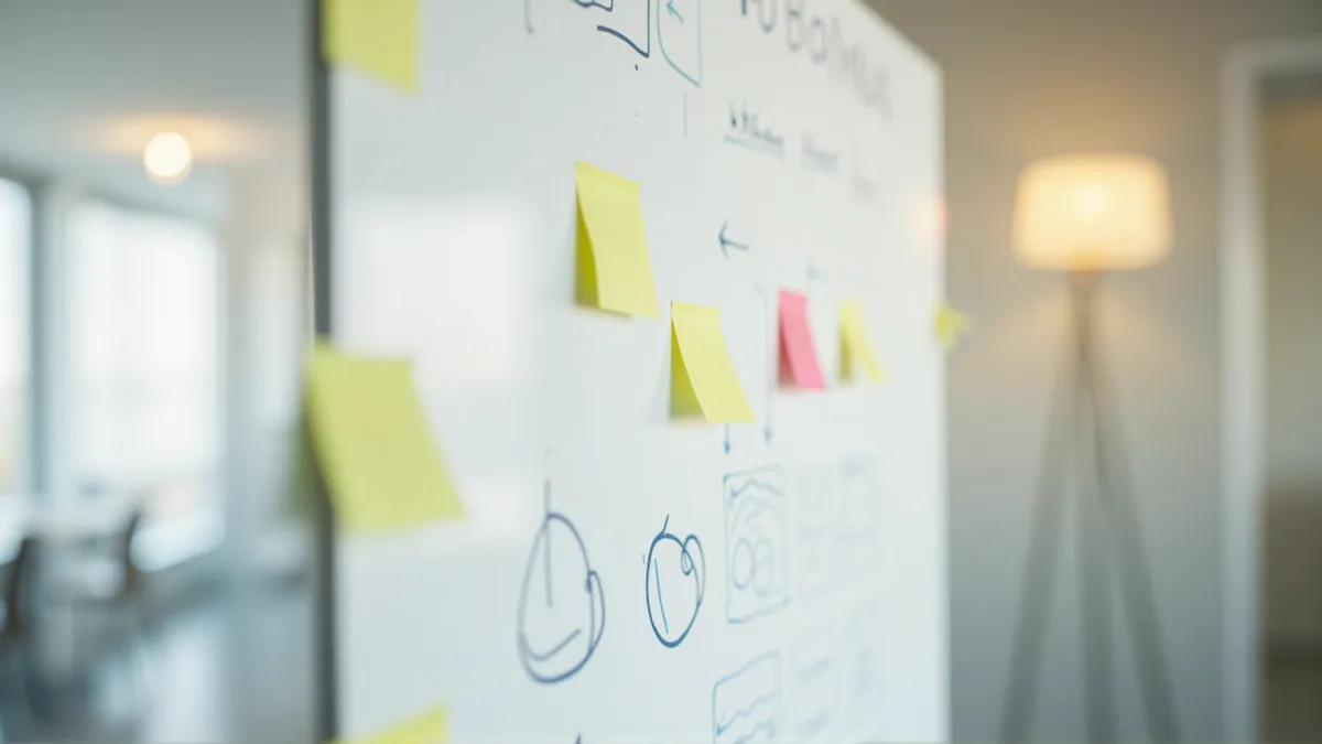 Strategische KI-Roadmap auf einem Whiteboard